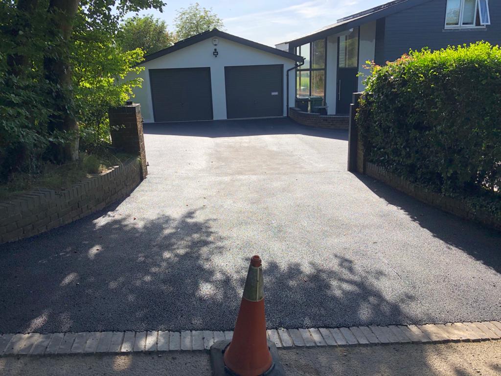 This is a photo of a bitumen driveway which is in the process of being installed by Werribee Road Tech