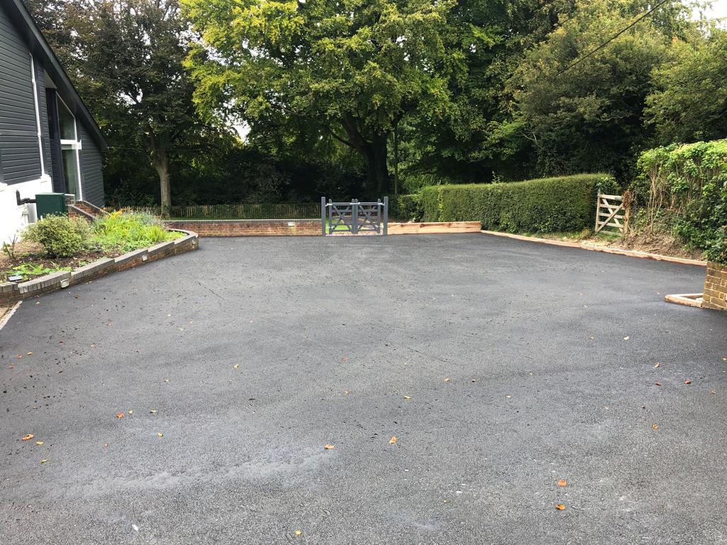 This is a photo of a bitumen driveway which is in the process of being installed by Werribee Road Tech